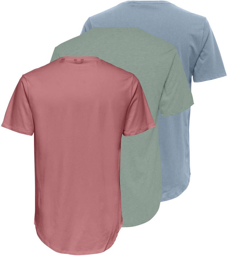 ONLY & SONS T-shirt ONSMATT (set van 3) multi