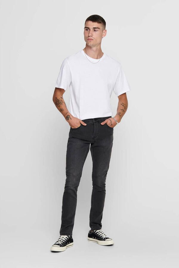 Only & Sons Witte Katoenen Heren T-Shirt Lente Zomer Collectie White Heren
