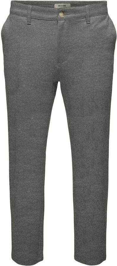 ONLY & SONS tapered gemêleerde chino grijsgroen