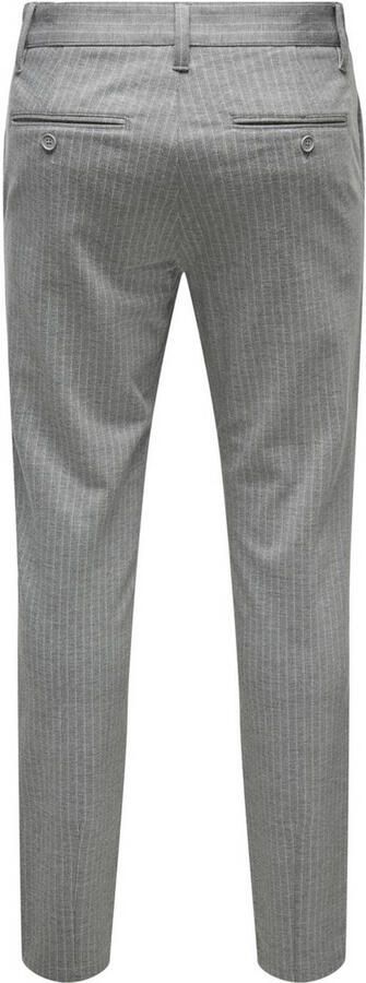 ONLY & SONS tapered fit broek met krijtstreep ONSMARK light grey melange - Foto 2