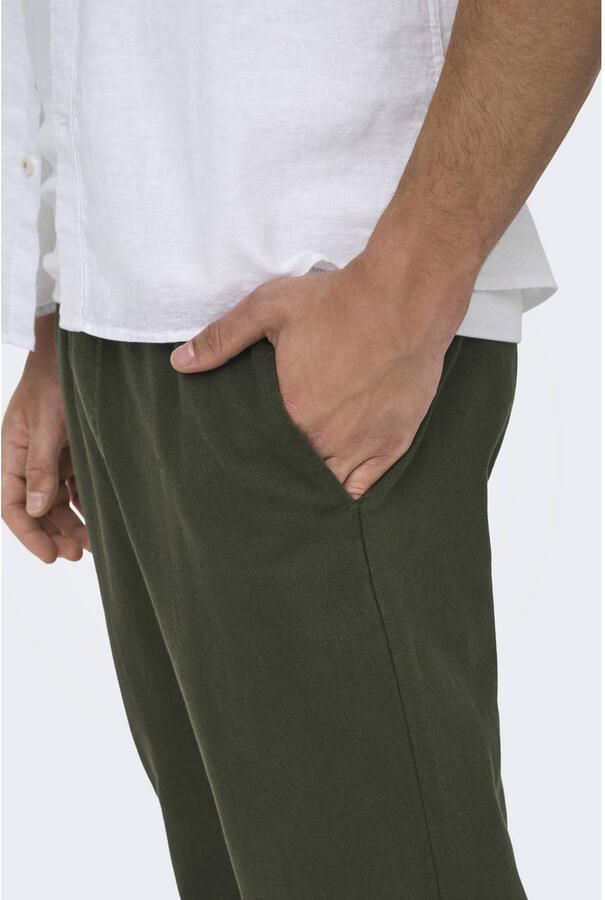 ONLY & SONS Stoffen broek ONSLINUS CROP 0007 COT LIN PNT NOOS