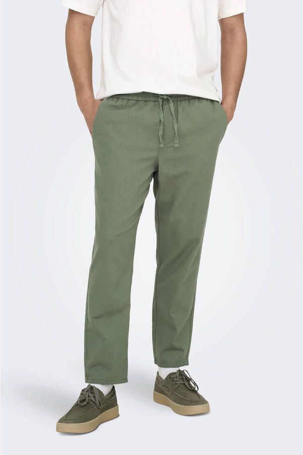 Only & Sons Korte stoffen broek van linnenmix model 'LINUS'