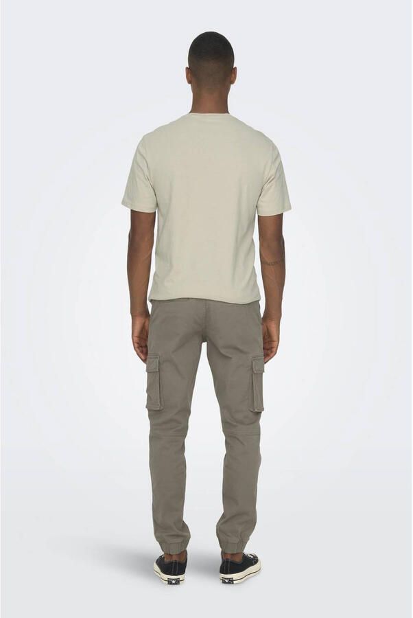 ONLY & SONS tapered fit cargo broek ONSCAM taupe