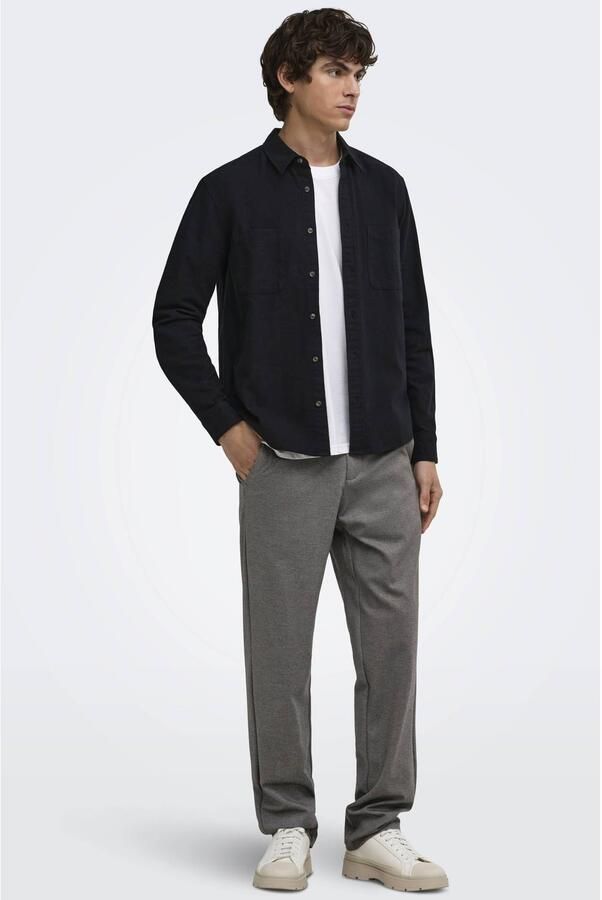 ONLY & SONS tapered gemêleerde chino bruin - Foto 2