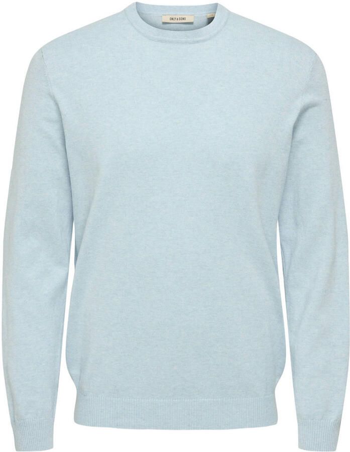 ONLY & SONS trui fijn gebreid lichtblauw