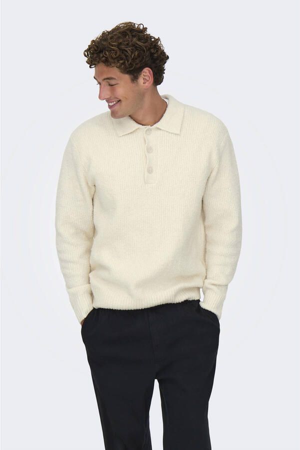 Only & Sons Relaxed fit gebreide polo van katoenmix model 'DALE LIFE'