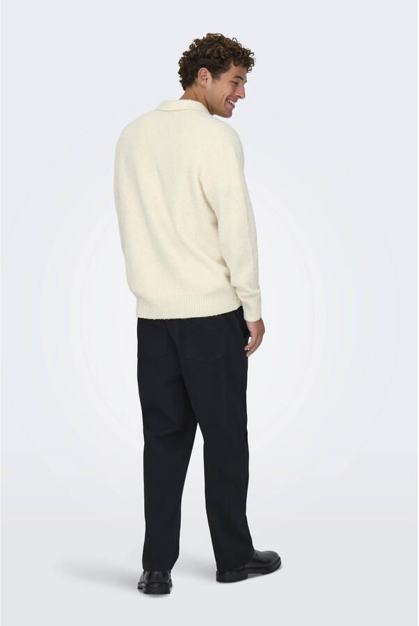 Only & Sons Relaxed fit gebreide polo van katoenmix model 'DALE LIFE' - Foto 3