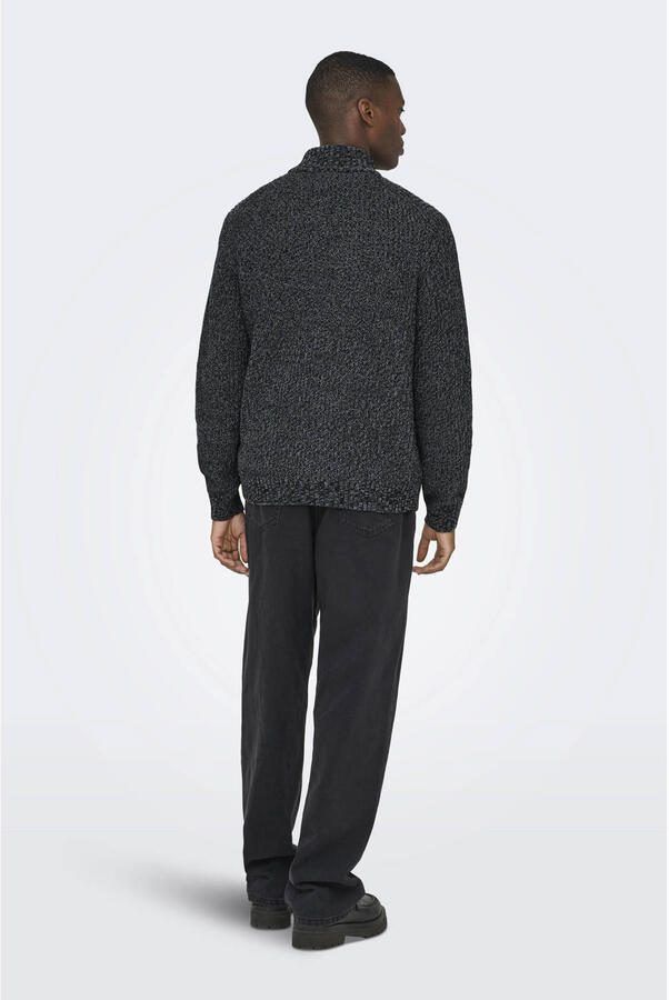 Only & Sons Regular fit schipperstrui met korte ritssluiting model 'JOIN' - Foto 3