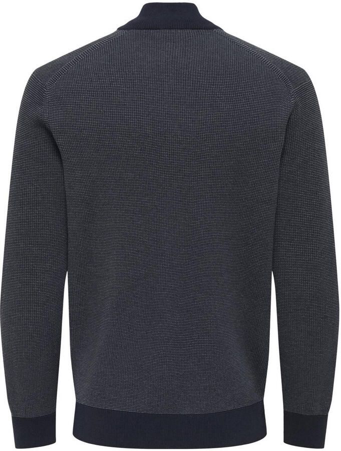 ONLY & SONS trui met ingebreid patroon donkerblauw