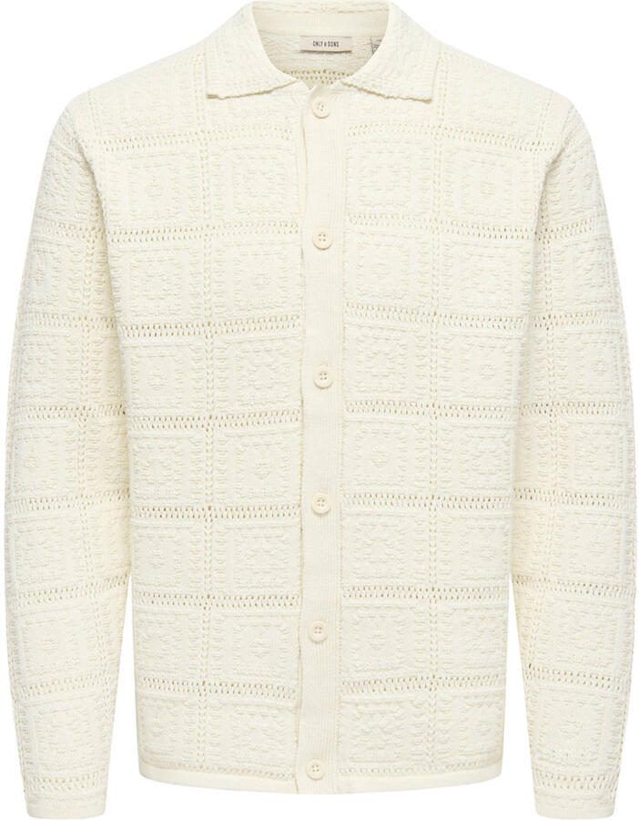 ONLY & SONS vest gebreid ecru