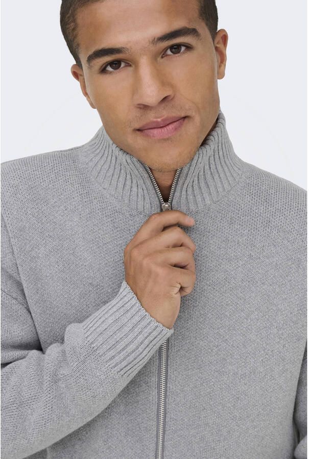 Only & Sons Regular fit gebreid jack van katoenmix model 'BLAKE' - Foto 2