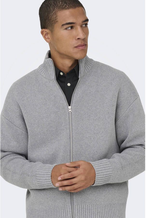 Only & Sons Regular fit gebreid jack van katoenmix model 'BLAKE'