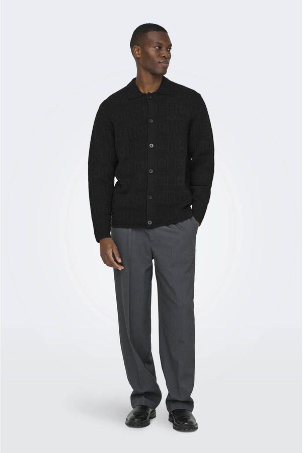 ONLY & SONS vest gebreid zwart