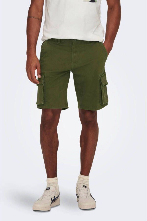 ONLY & SONS regular fit cargo short ONSNEXT olive night