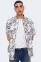 ONLY & SONS regular fit overhemd ONSBES met all over print bright white - Thumbnail 1