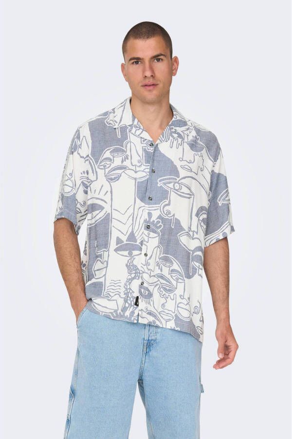 Only & Sons Relaxed fit vrijetijdsoverhemd met reverskraag model 'DEN LIFE'