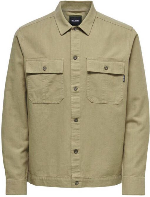 ONLY & SONS regular fit overshirt chinchilla