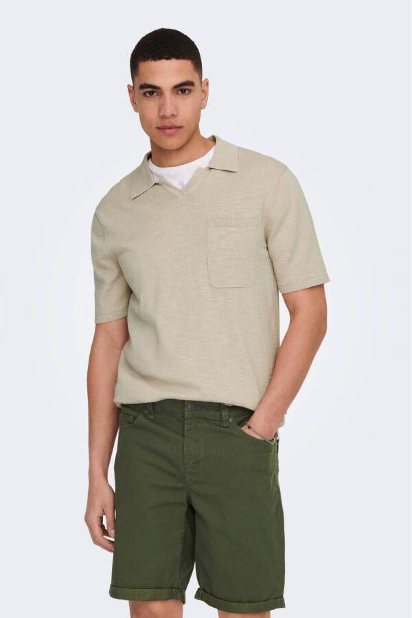 ONLY & SONS regular fit polo ONSACE pumice stone