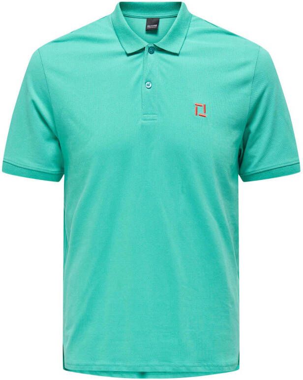 ONLY & SONS regular fit polo ONSCRUYFF turquoise