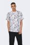ONLY & SONS regular fit T-shirt ONSPERRY met all over print bright white - Thumbnail 1
