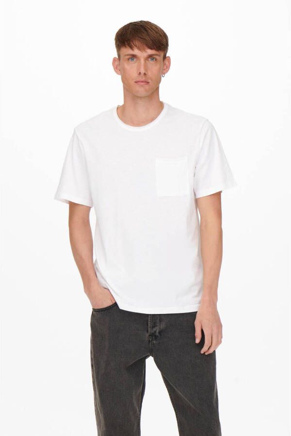 ONLY & SONS regular fit T-shirt ONSROY bright white