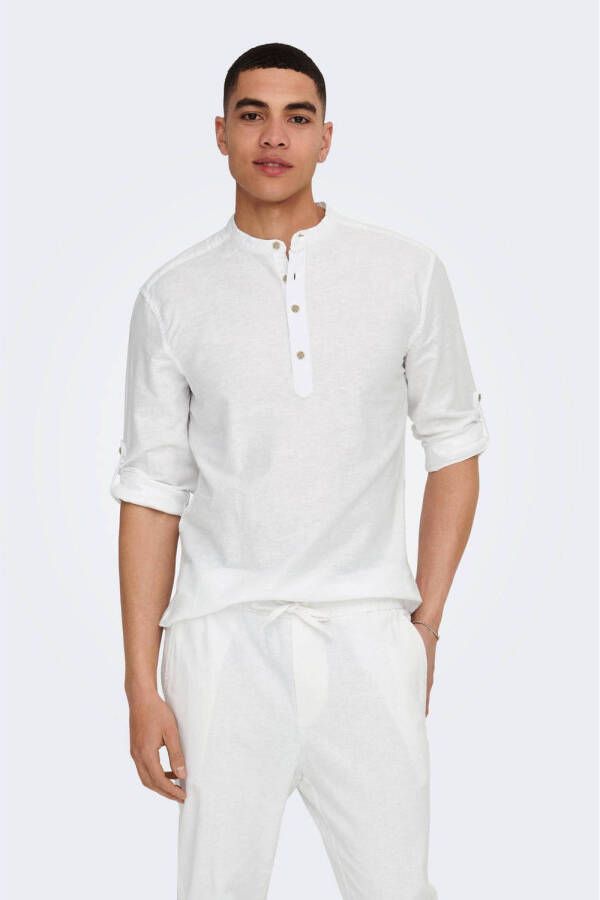 ONLY & SONS slim fit overhemd ONSCAIDEN white