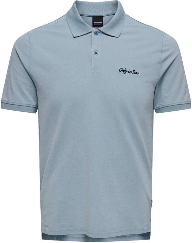 ONLY & SONS slim fit polo ONSARTHUR met logo mountain spring