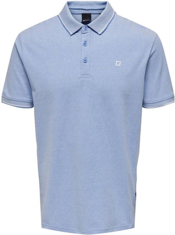 ONLY & SONS slim fit polo ONSFLETCHER met logo marina