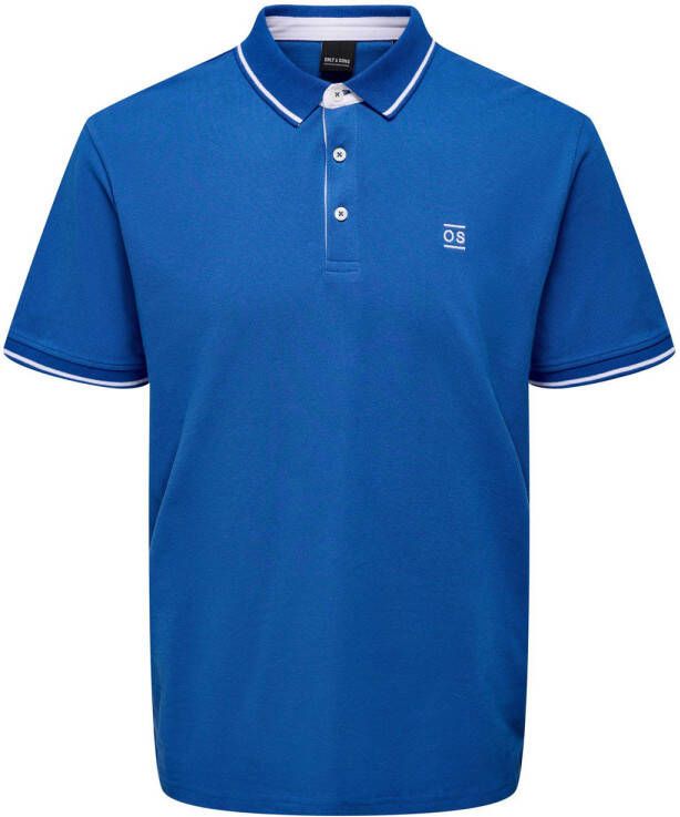 ONLY & SONS slim fit polo ONSFLETCHER met logo turkish sea