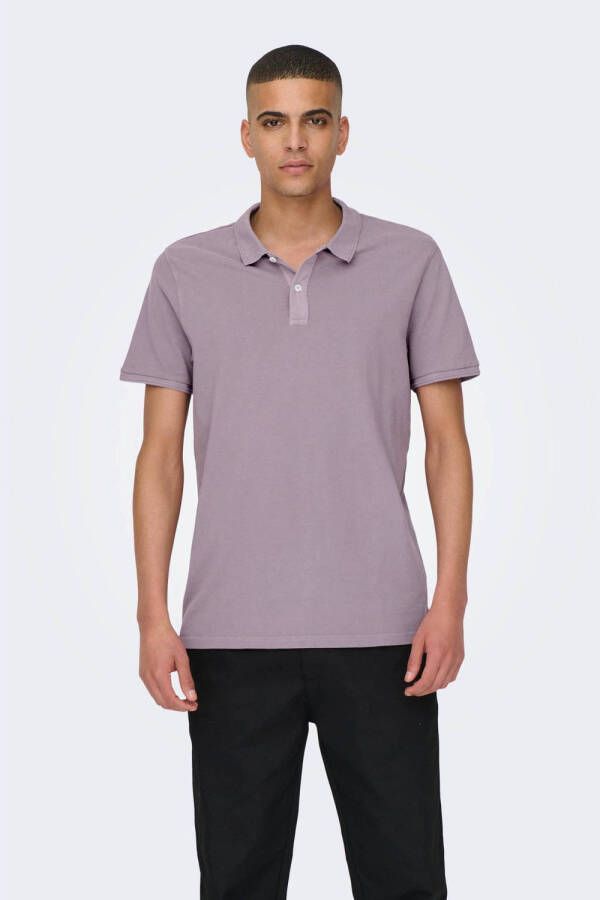 ONLY & SONS slim fit polo ONSTRAVIS purple ash