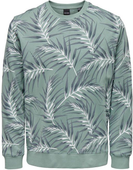 ONLY & SONS sweater ONSCRUYFF met all over print chinois green