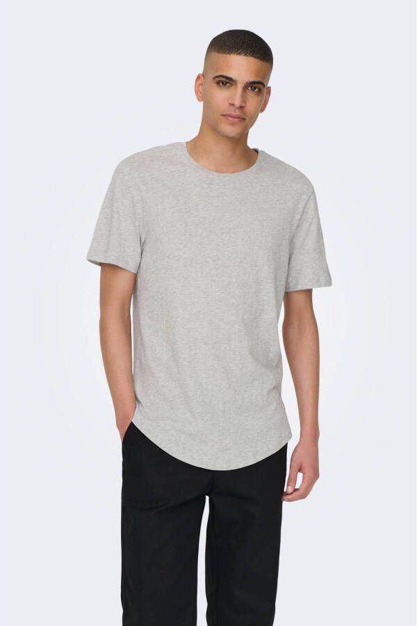 ONLY & SONS T-shirt ONSMATT grijs melange