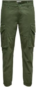 ONLY & SONS tapered fit cargobroek ONSKIM olive night