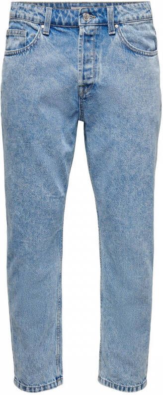 Only & Sons Blauwe Heren Jeans met Rits en Knoopsluiting Blue Heren