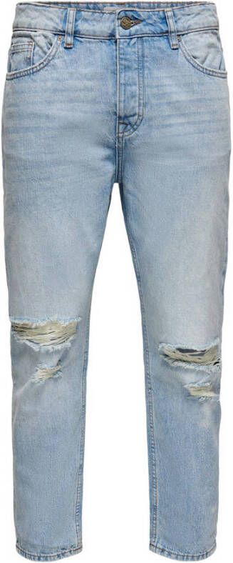 ONLY & SONS tapered fit jeans ONSAVI BEAM Life crop blue denim