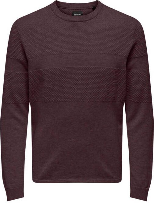 ONLY & SONS trui ONSKARLSON donkerrood