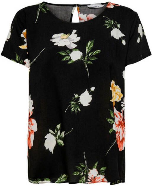 ONLY gebloemde top zwart