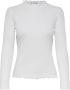 Only Dames-T-shirt Emma manches longues col montant Wit Dames - Thumbnail 1