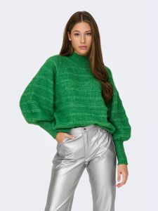 ONLY gemêleerde gebreide trui ONLCELINA van gerecycled polyester groen