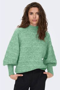 ONLY gemêleerde gebreide trui ONLCELINA van gerecycled polyester groen