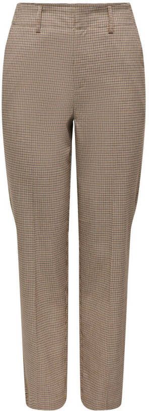 ONLY geruite regular fit broek ONLMOLLY beige