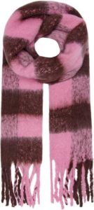 ONLY geruite sjaal ONLSUNNY roze bruin