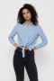 Only Olecey LS Stripe Knot DNM Shirt Cloud Dancer MEDIUM Blue | Freewear Blauw Blue Dames - Thumbnail 1