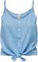ONLY gestreepte crop top ONLLECEY lichtblauw wit - Thumbnail 1