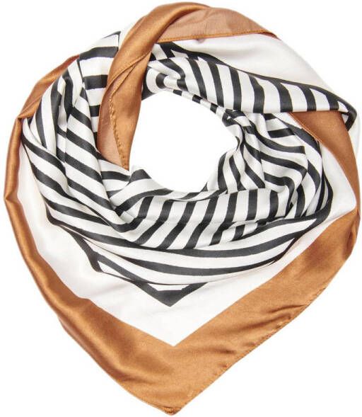 ONLY gestreepte sjaal ONLCHERIE ecru beige