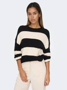 Only Gebreide trui ONLATIA L S STRIPE PULLOVER KNT NOOS