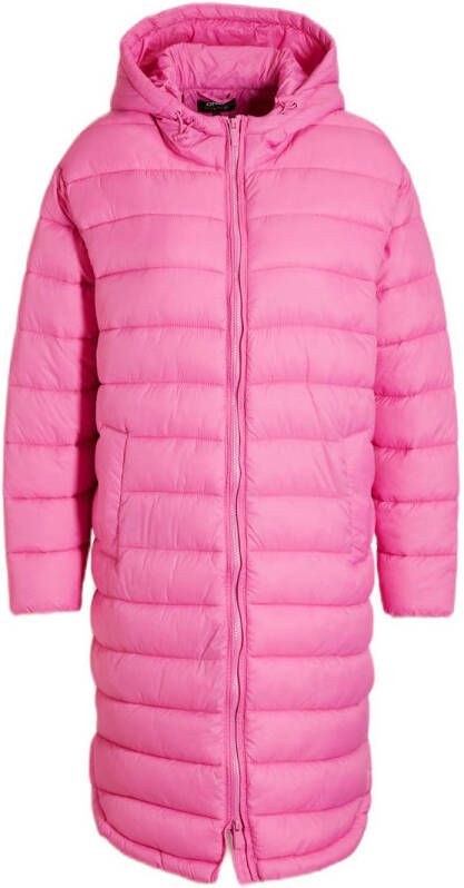 Only Gewatteerde lange jas met capuchon model 'MELODY'