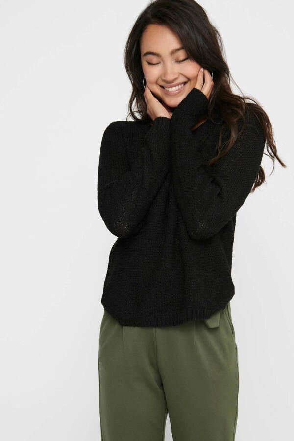 Only Zwart Gebreid Kledingstuk met Lange Mouwen en Ronde Hals Black Dames - Foto 3