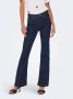 ONLY high waist flared jeans ONLWAUW dark blue denim - Thumbnail 1
