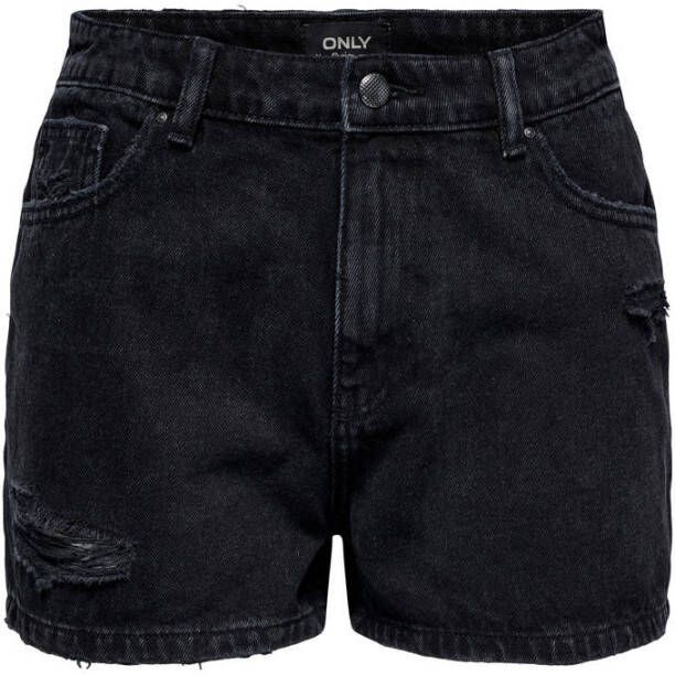ONLY high waist jeans short ONLJAGGER washed black